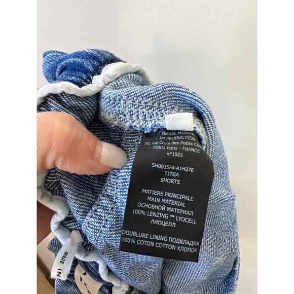 NEW Marant Etoile Titea Waist Elastic Denim Short Women's Blue Size: XS - Picture 7 of 8